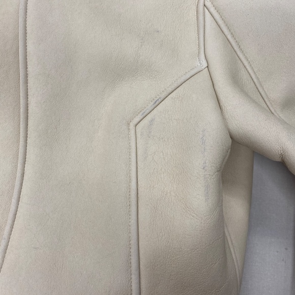 Real Curly Shearling Moto Jacket (beige) - Picture 4 of 9